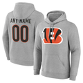Davalo Custom C.Bengals Gray Team Authentic Personalized Name & Number Hoodie Stitched Jerseys