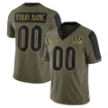 Davalo Custom C.Bengals Olive Salute to Service Game Any Name & Numbers Stitched Jerseys