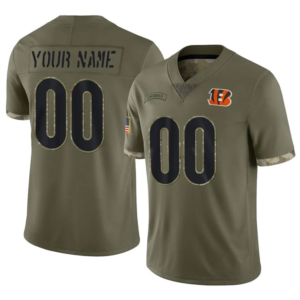 Davalo Custom C.Bengals Olive Salute to Service Limited Game Any Name & Numbers Stitched Jerseys