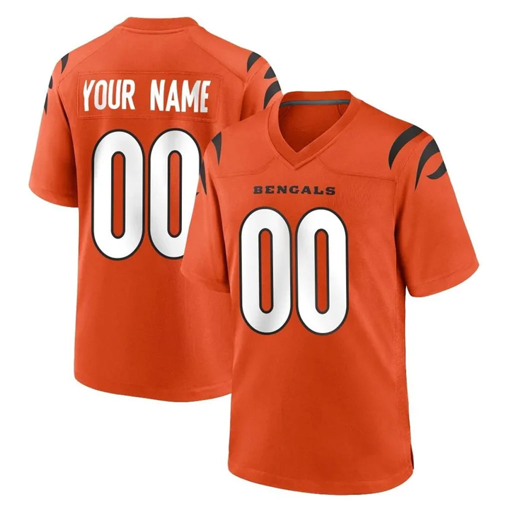 Davalo Custom C.Bengals Orange Home Game Any Name & Numbers Stitched Jerseys