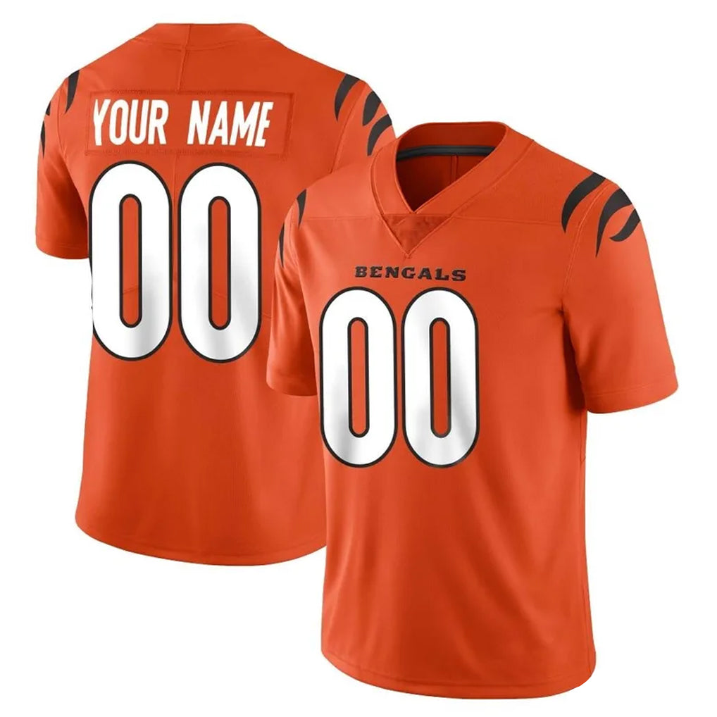 Davalo Custom C.Bengals Orange Vapor Untouchable Limited Home Game Any Name & Numbers Stitched Jerseys