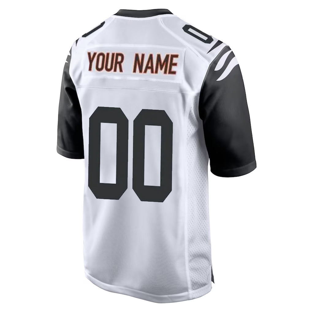 Davalo Custom C.Bengals White Alternate Home Game Any Name & Numbers Stitched Jerseys