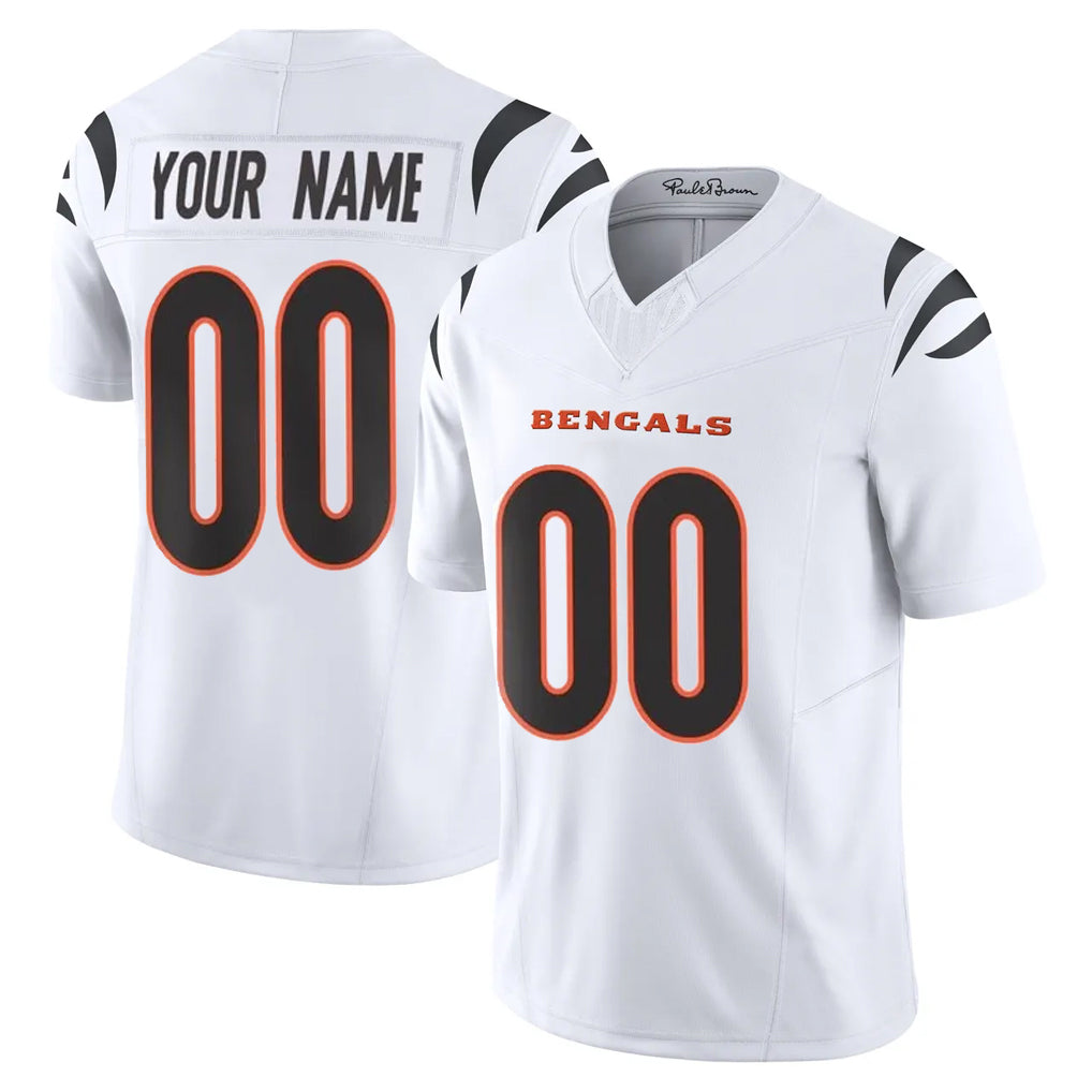 Davalo Custom C.Bengals White Vapor F.U.S.E. Limited Home Game Any Name & Numbers Stitched Jerseys