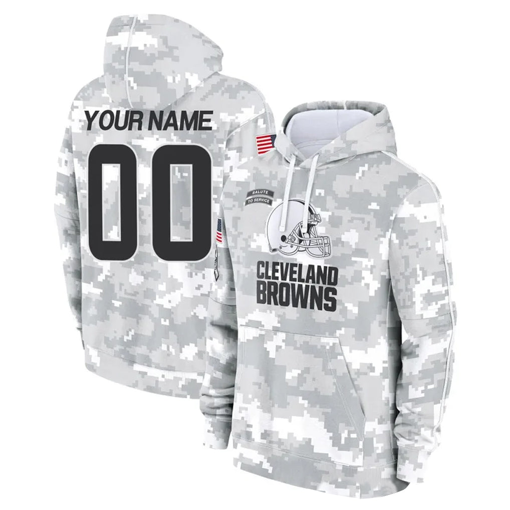 Davalo Custom C.Browns Arctic Camo Salute to Service Hoodies Limited Any Name & Numbers Stitched Jerseys