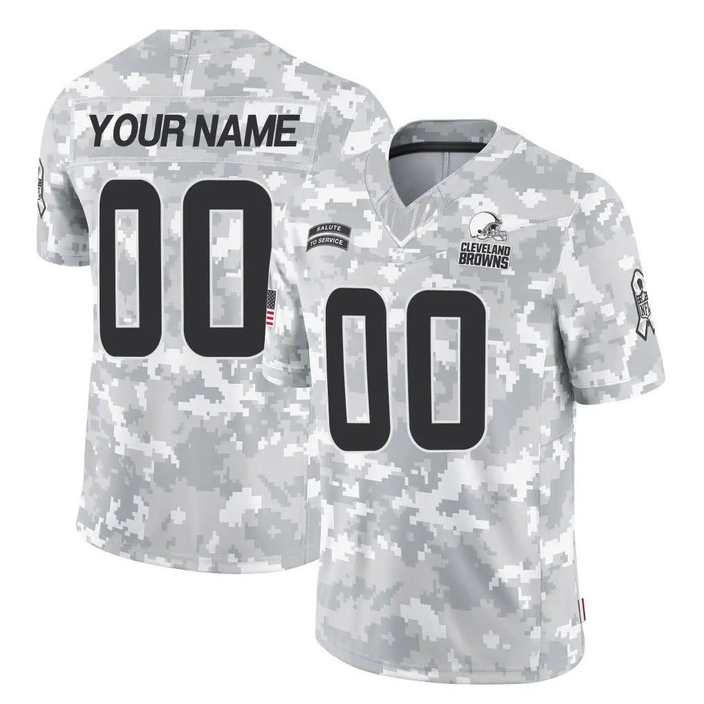 Davalo Custom C.Browns Arctic Camo Salute to Service Limited Home Game Any Name & Numbers Stitched Jerseys