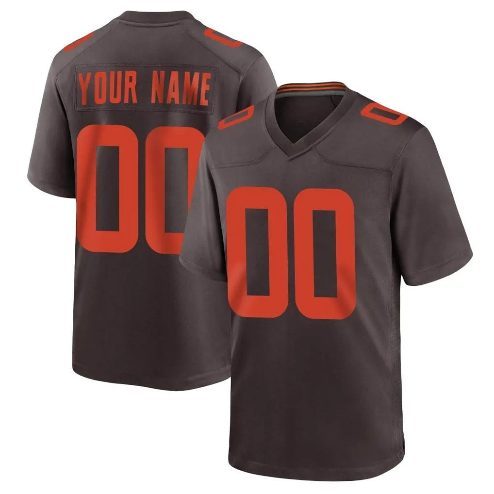 Davalo Custom C.Browns Brown Alternate Home Game Any Name & Numbers Stitched Jerseys