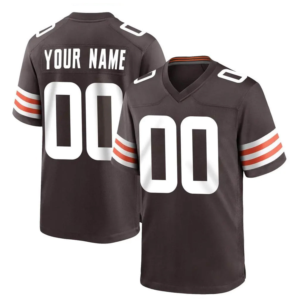 Davalo Custom C.Browns Brown Home Game Any Name & Numbers Stitched Jerseys