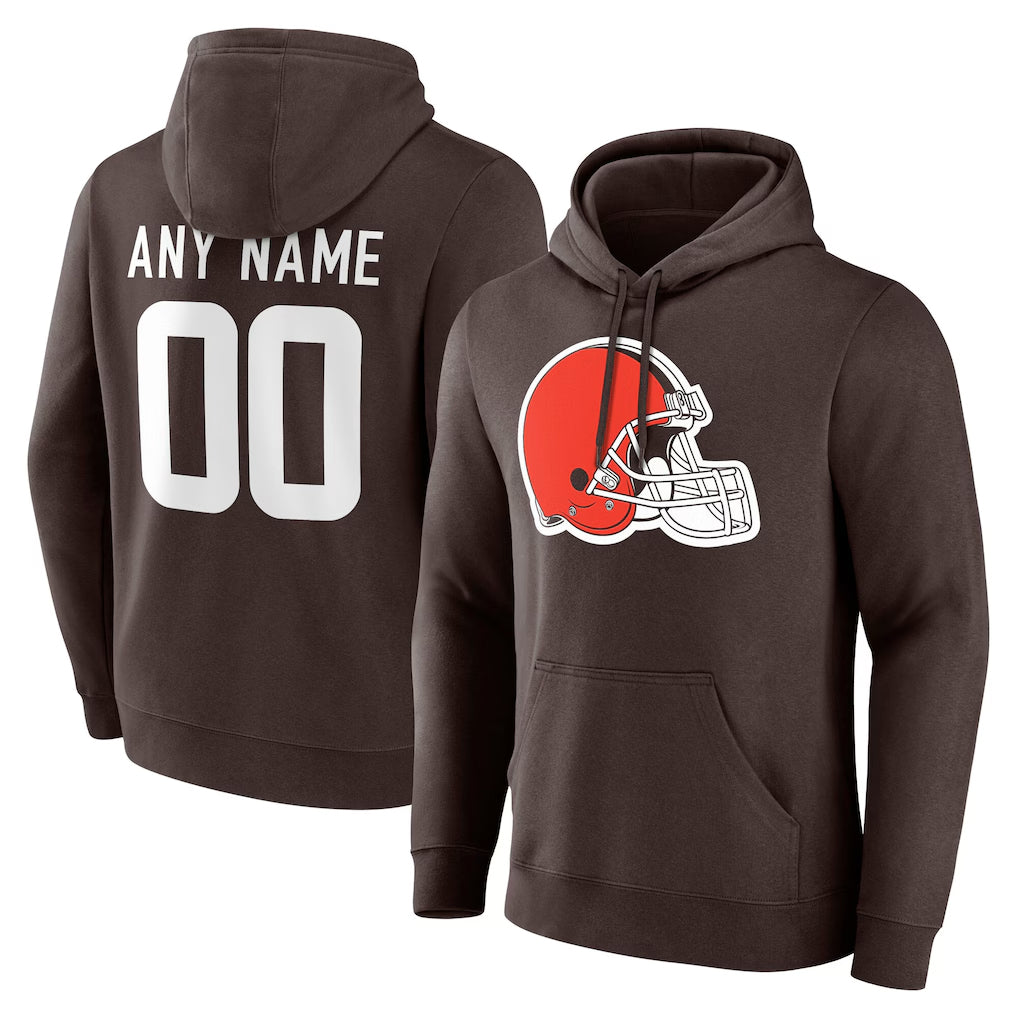 Davalo Custom C.Browns Brown Primetime Logo Hoodie Any Name & Numbers Stitched Jerseys