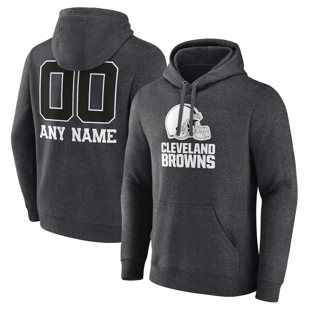Davalo Custom C.Browns Charcoal Primetime Logo Hoodie Any Name & Numbers Stitched Jerseys