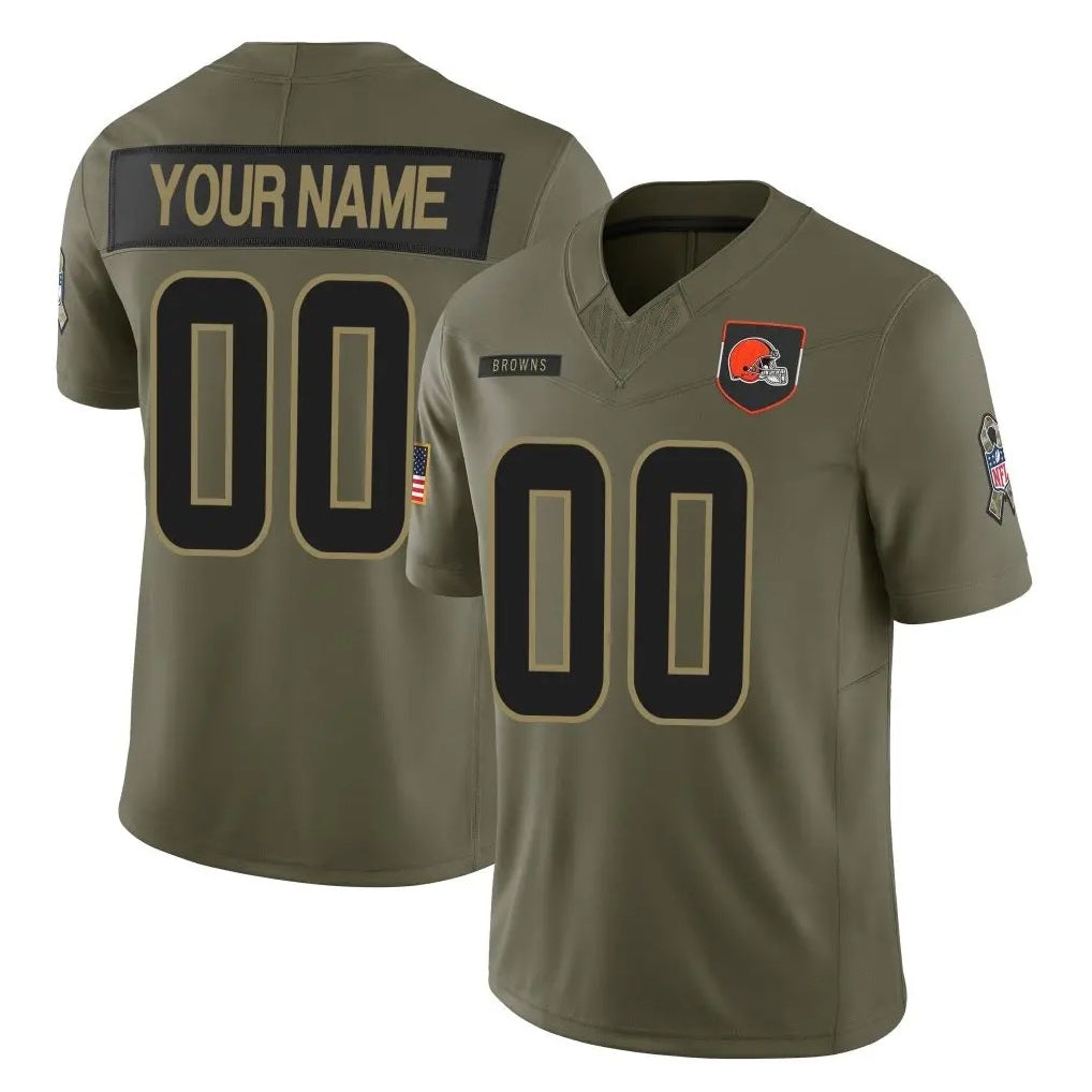 Davalo Custom C.Browns Olive 2025 Salute to Service Limited Home Game Any Name & Numbers Stitched Jerseys