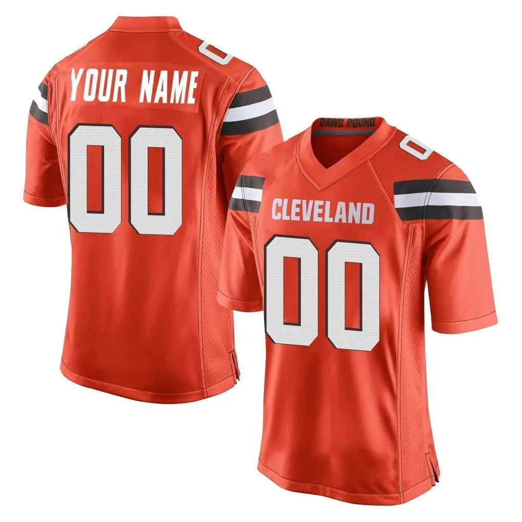 Davalo Custom C.Browns Orange Vapor Limited Home Game Any Name & Numbers Stitched Jerseys