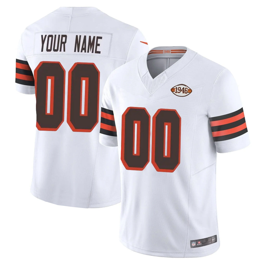 Davalo Custom C.Browns White Limited Vapor F.U.S.E. Alternate Game Any Name & Numbers Stitched Jerseys