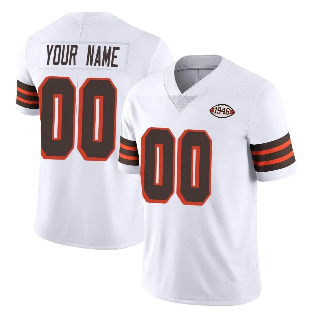 Davalo Custom C.Browns White Limited Vapor Untouchable Home Game Any Name & Numbers Stitched Jerseys