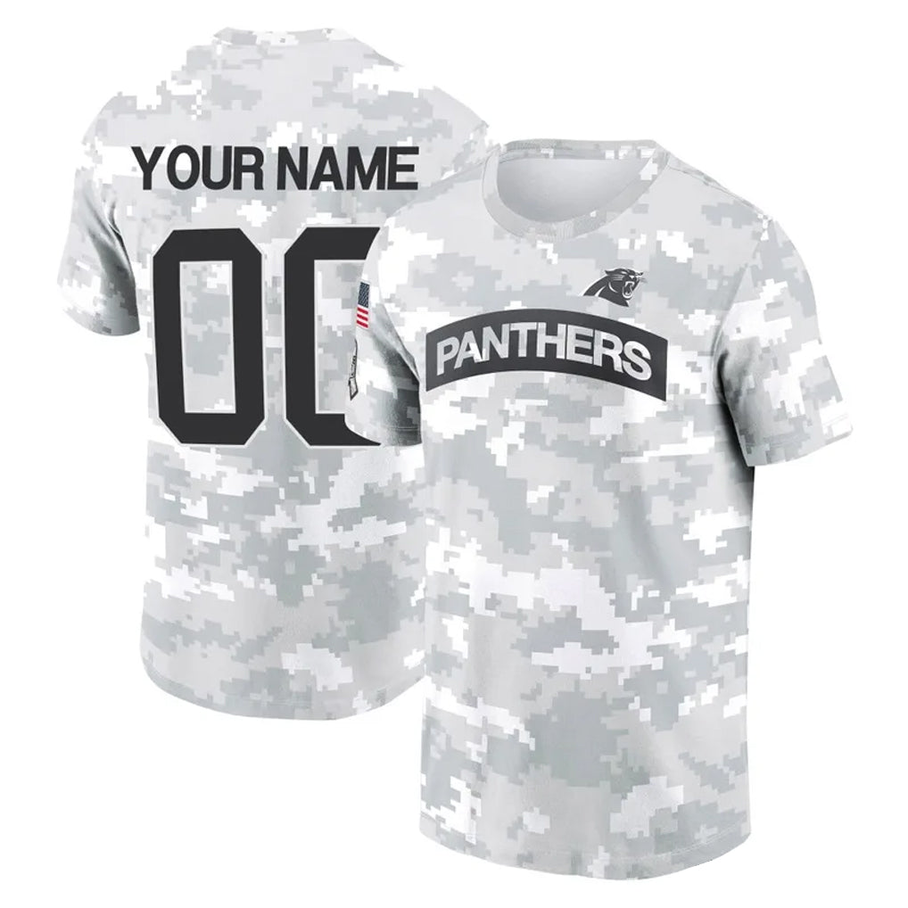 Davalo Custom C.Panthers Arctic Camo Salute to Service T-Shirt Hoodies Any Name & Numbers Stitched Jerseys