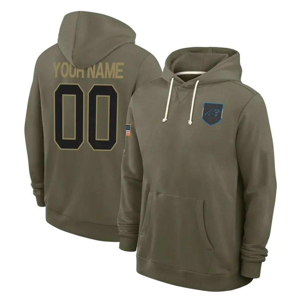Davalo Custom C.Panthers Olive Salute to Service Hoodies Game Any Name & Numbers Stitched Jerseys