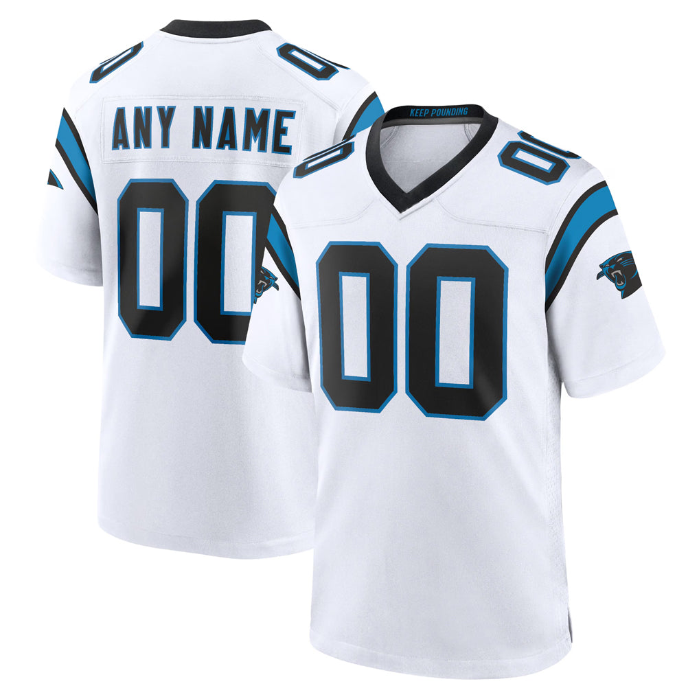 Davalo Custom C.Panthers White Home Game Any Name & Numbers Stitched Jerseys