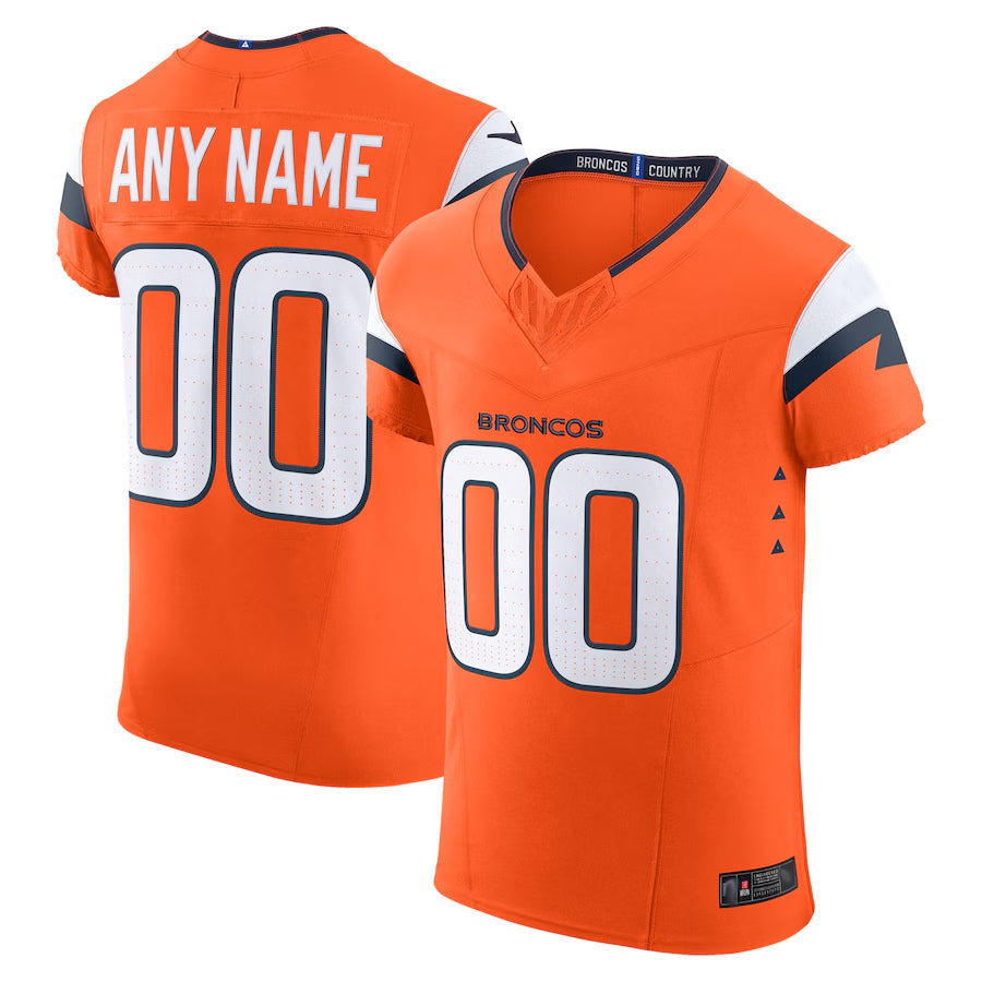 Davalo Custom D.Broncos Vapor F.U.S.E. Elite Orange Stitched Jerseys