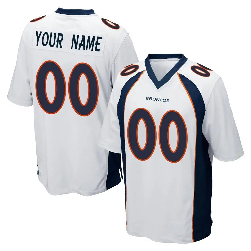 Davalo Custom D.Broncos White Game Any Name & Numbers Stitched Jerseys