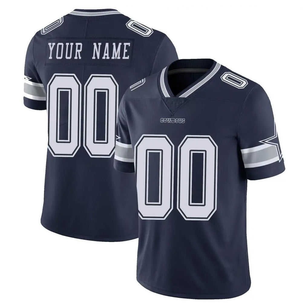 Davalo Custom D.Cowboys Navy Vapor Untouchable Limited Home Game Any Name & Numbers Stitched Jerseys