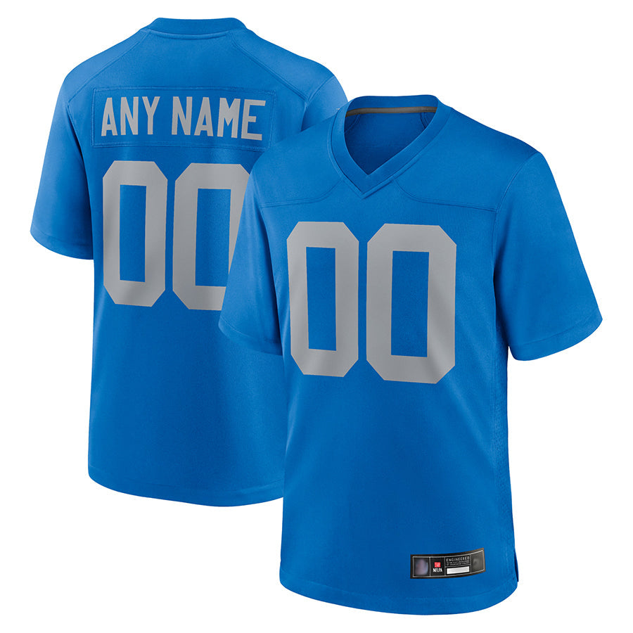 Davalo Custom D.Lions Blue Limted Game Alternate Stitched Jerseys