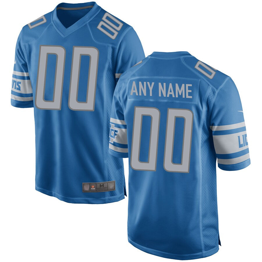 Davalo Custom D.Lions Blue Replica Game Stitched Jerseys