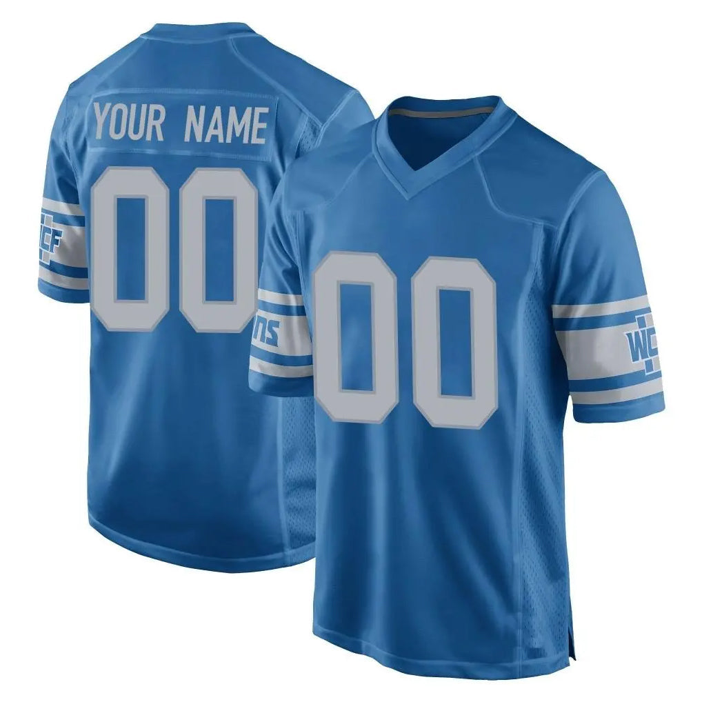 Davalo Custom D.Lions Blue Vapor Untouchable Throwback Game Any Name & Numbers Stitched Jerseys