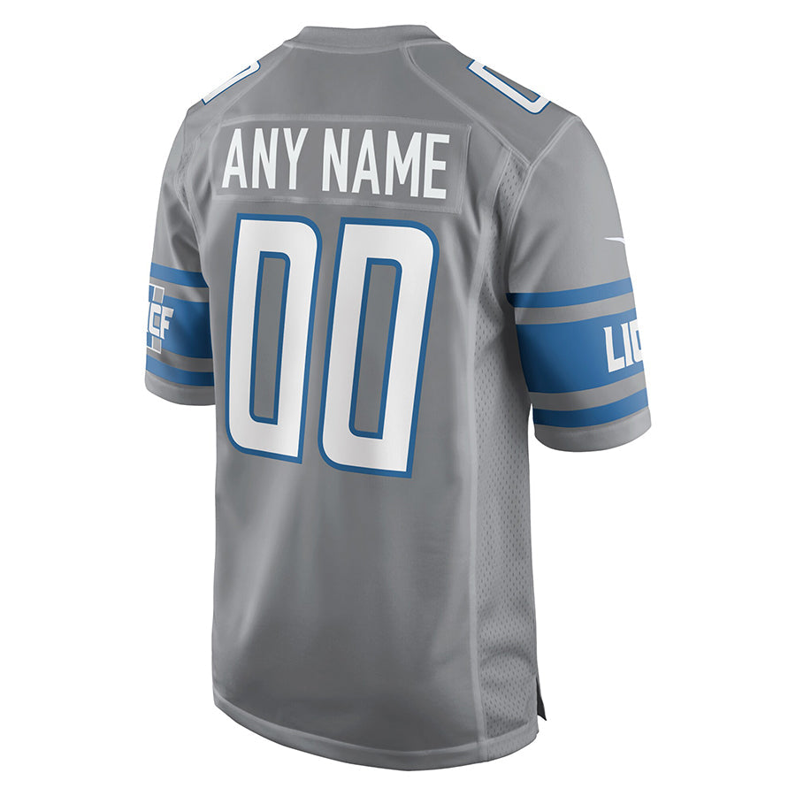 Davalo Custom D.Lions Gray Replica Game Stitched Jerseys