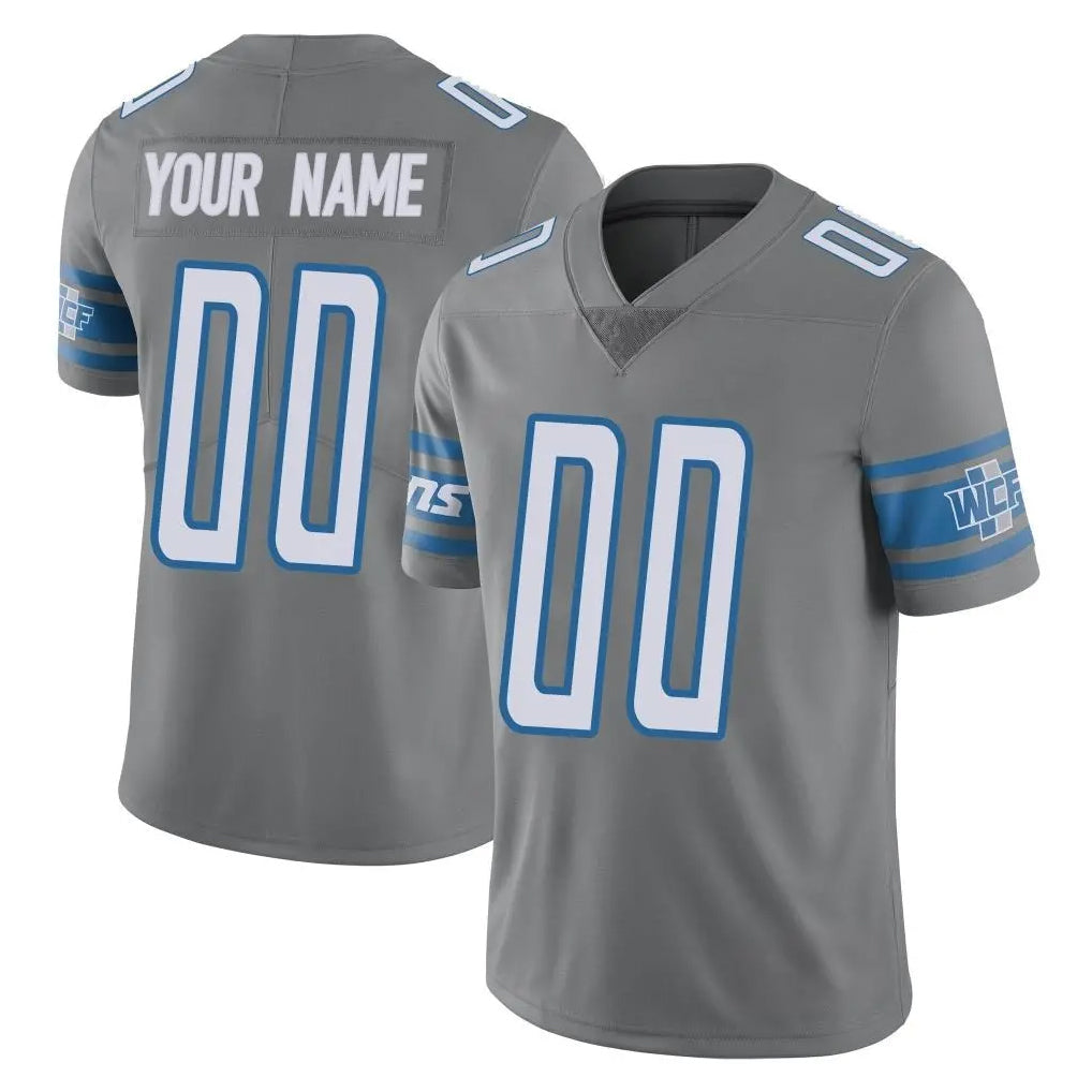 Davalo Custom D.Lions Gray Vapor Untouchable Limited Home Game Any Name & Numbers Stitched Jerseys