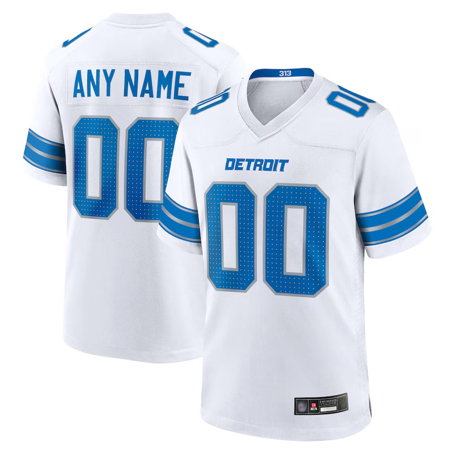 Davalo Custom D.Lions White Home Game Stitched Jerseys