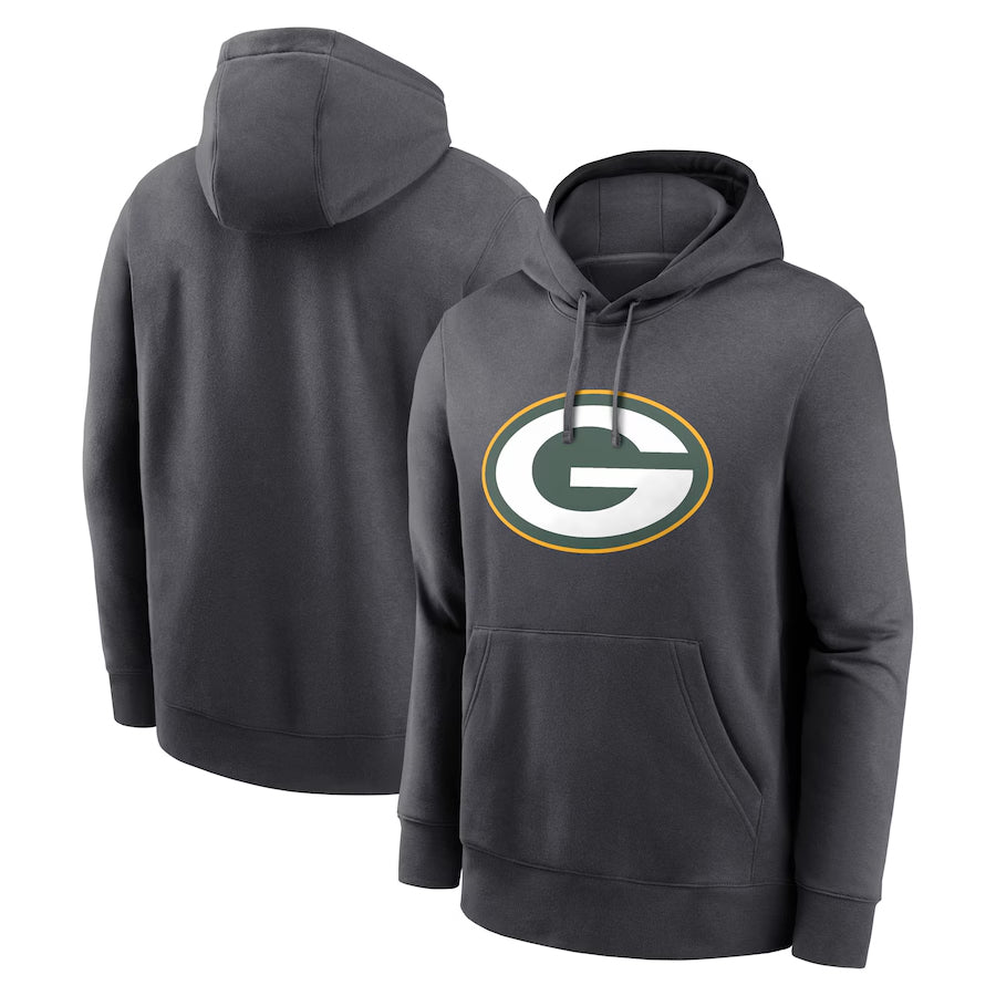 Davalo Custom GB.Packers Anthracite Pullover Hoodie Game Stitched Jerseys