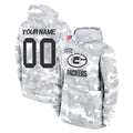 Davalo Custom GB.Packers Arctic Camo Salute to Service Hoodies Limited Game Any Name & Numbers Stitched Jerseys