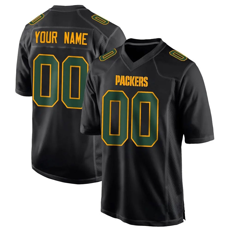 Davalo Custom GB.Packers Black Fashion Game Stitched Jerseys