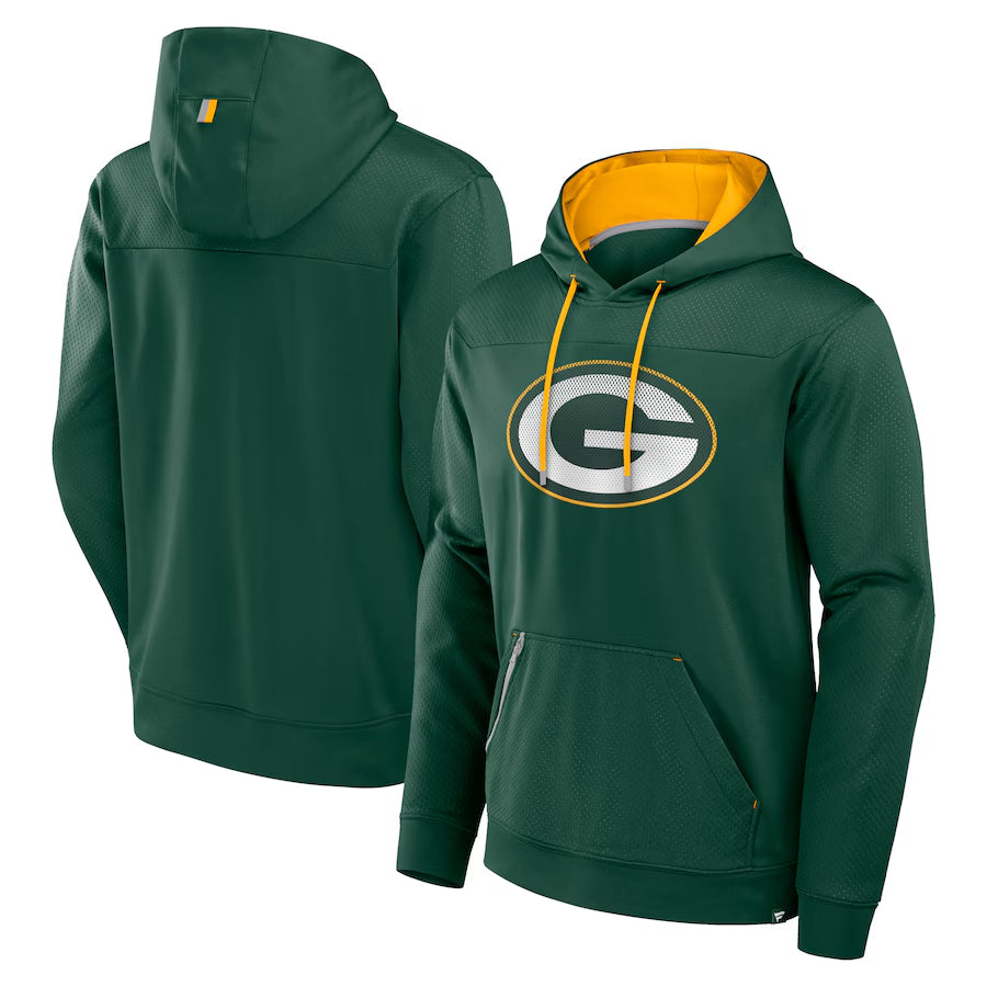 Davalo Custom GB.Packers Green Defender Pullover Hoodie Game Stitched Jerseys