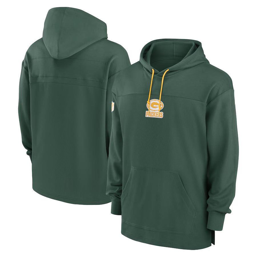 Davalo Custom GB.Packers Green Sideline Pullover Hoodie Stitched Jerseys