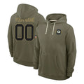 Davalo Custom GB.Packers Olive Salute to Service Pullover Hoodies Limited Any Name & Numbers Stitched Jerseys