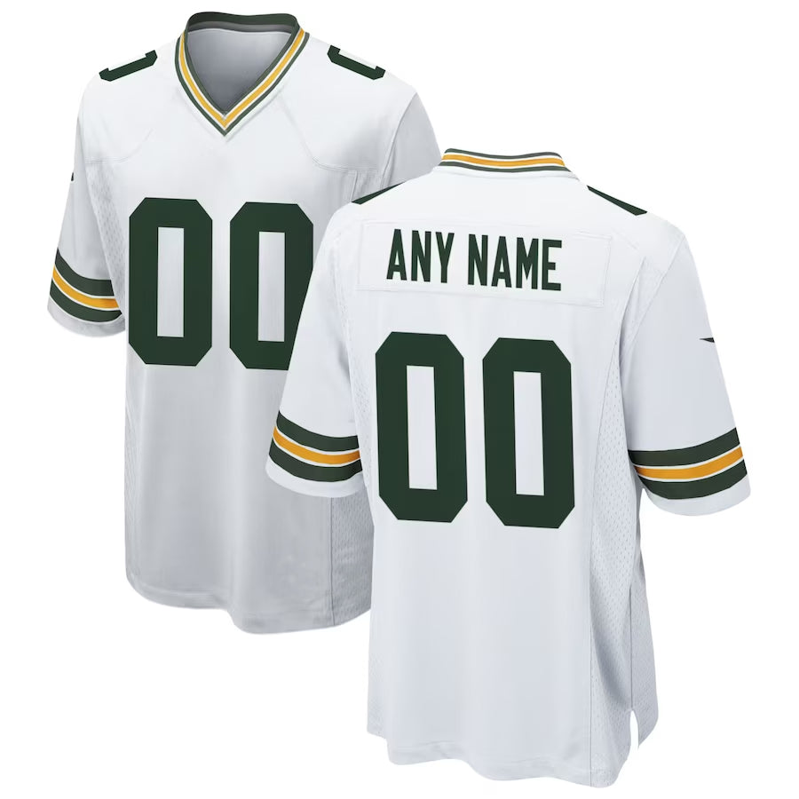 Davalo Custom GB.Packers White Home Game Stitched Jerseys