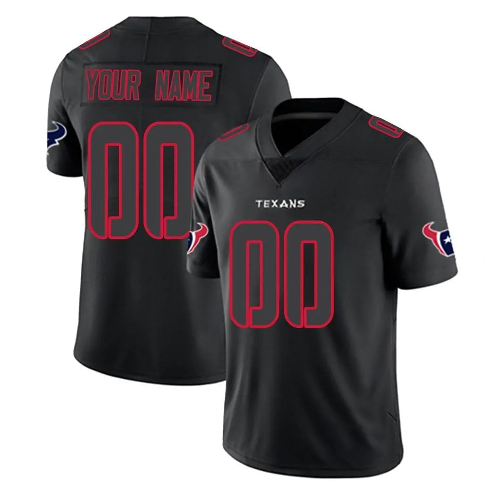 Davalo Custom H.Texans Black Impact Limited Game Any Name & Numbers Stitched Jerseys