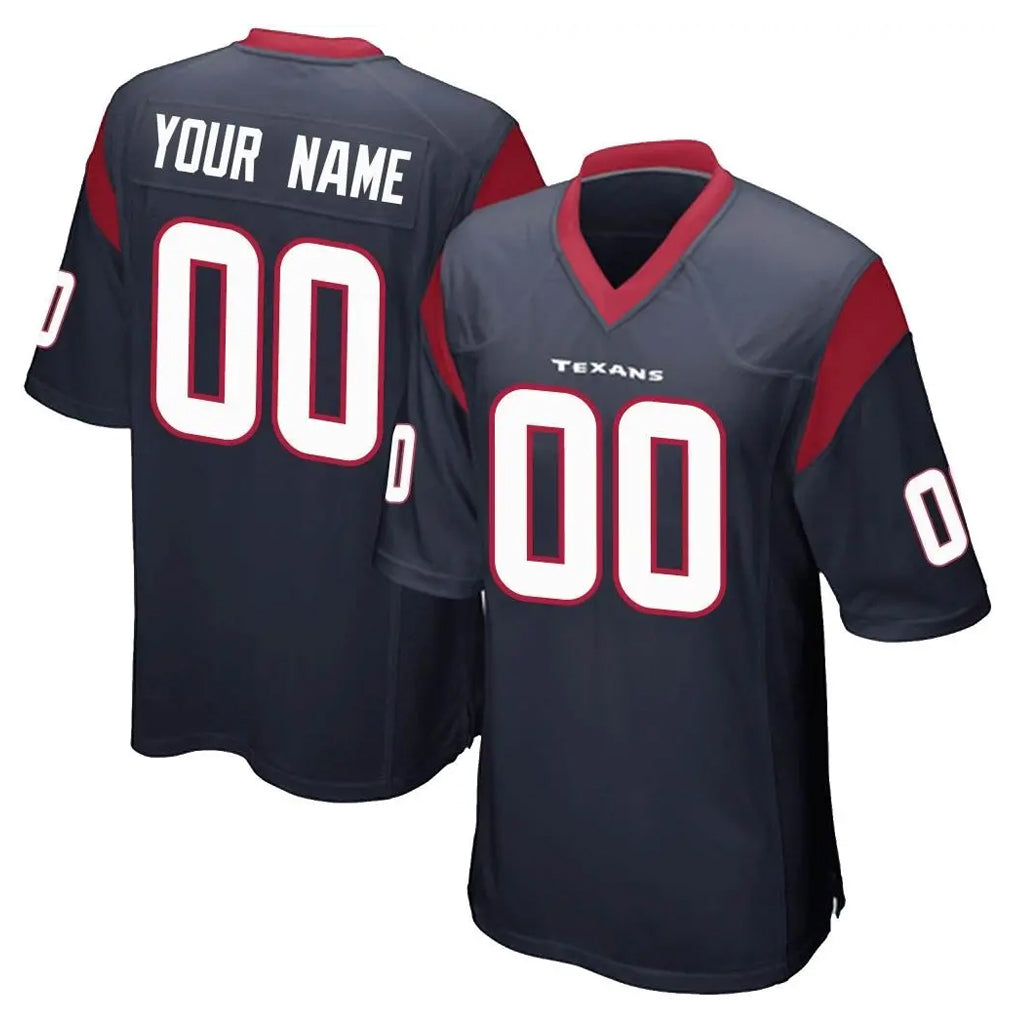 Davalo Custom H.Texans Navy Home Game Any Name & Numbers Stitched Jerseys