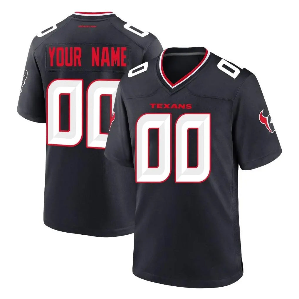 Davalo Custom H.Texans Navy Team Home Game Any Name & Numbers Stitched Jerseys