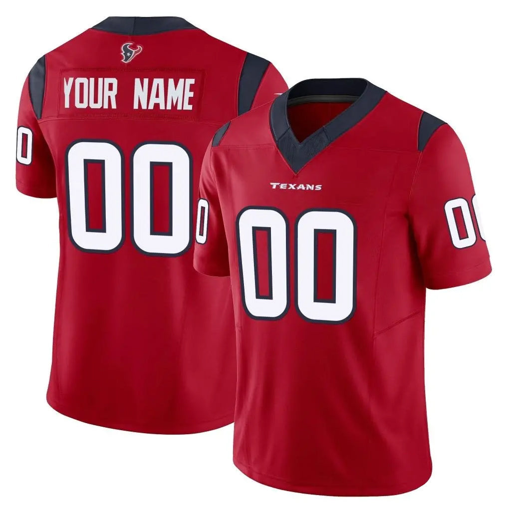 Davalo Custom H.Texans Red Limited Vapor F.U.S.E. Home Game Any Name & Numbers Stitched Jerseys