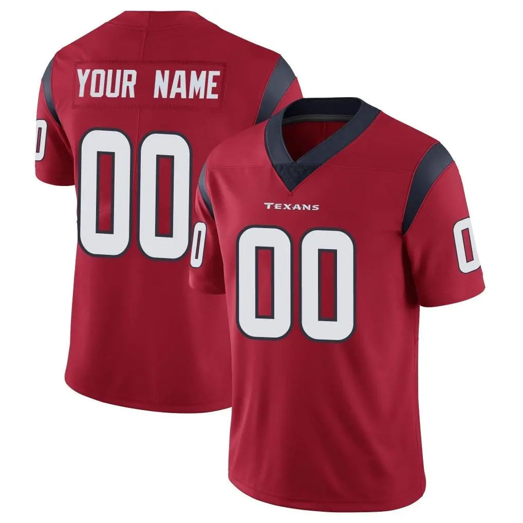 Davalo Custom H.Texans Red Limited Vapor Untouchable Home Game Any Name & Numbers Stitched Jerseys