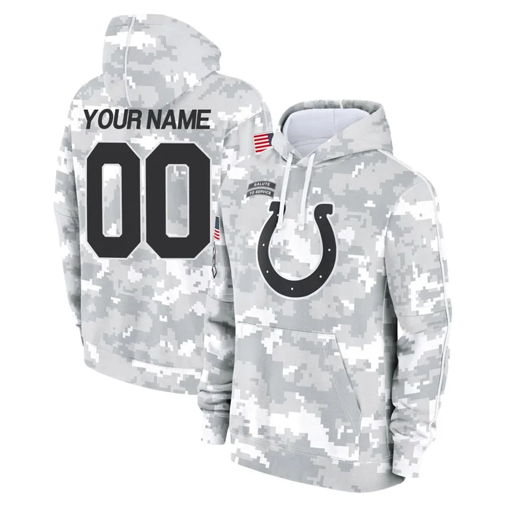 Davalo Custom IN.Colts Arctic Camo Salute to Service Hoodies Limited Game Any Name & Numbers Stitched Jerseys