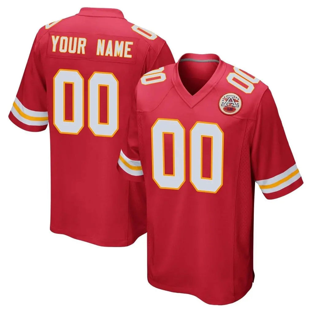 Davalo Custom KC.Chiefs Red Home Game Any Name & Numbers Stitched Jerseys