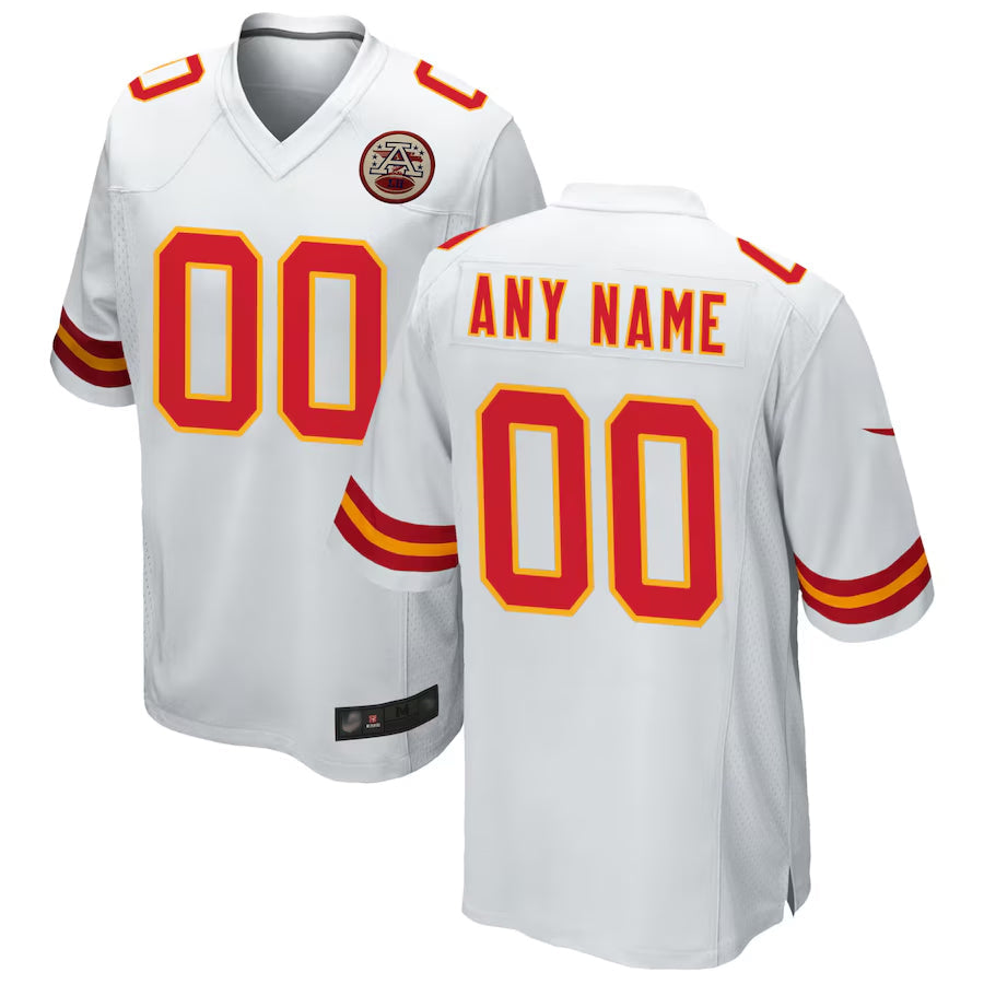 Davalo Custom KC.Chiefs White Replica Game Stitched Jerseys