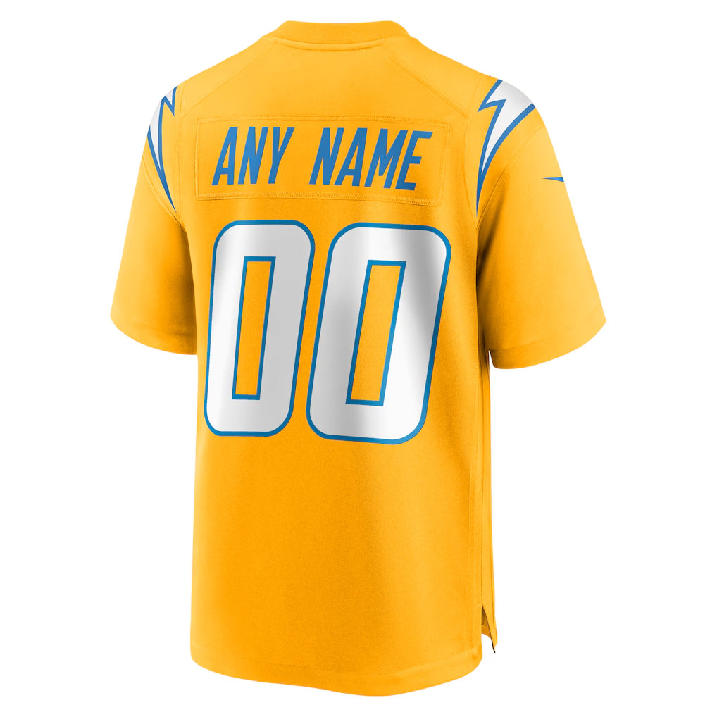 Davalo Custom LA.Chargers Gold Home Game Stitched Jerseys