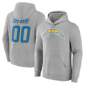 Davalo Custom LA.Chargers Gray LOGO Pullover Hoodies Home Game Any Name & Numbers Stitched Jerseys