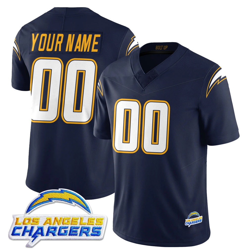 Davalo Custom LA.Chargers Navy Elite Limited Home Game Any Name & Numbers Stitched Jerseys
