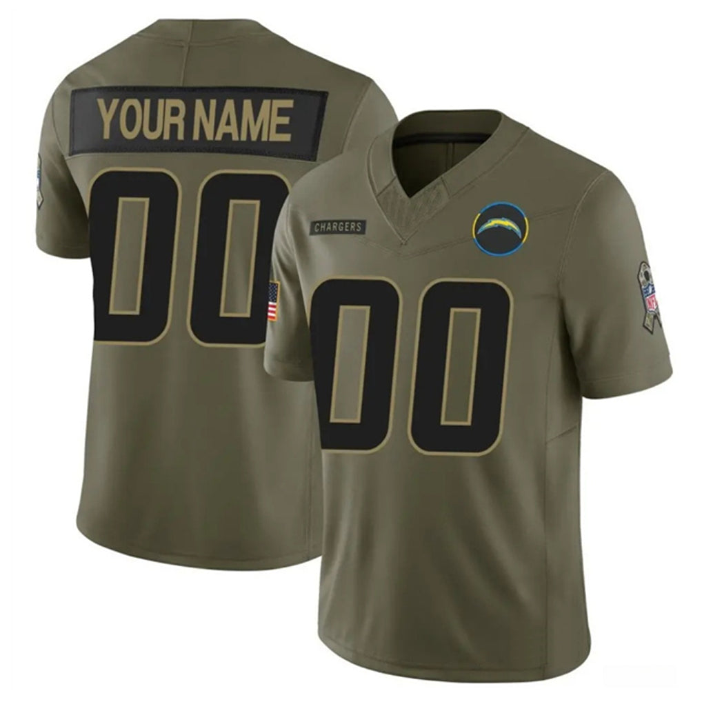 Davalo Custom LA.Chargers Salute To Service Olive Limited Stitched Jerseys