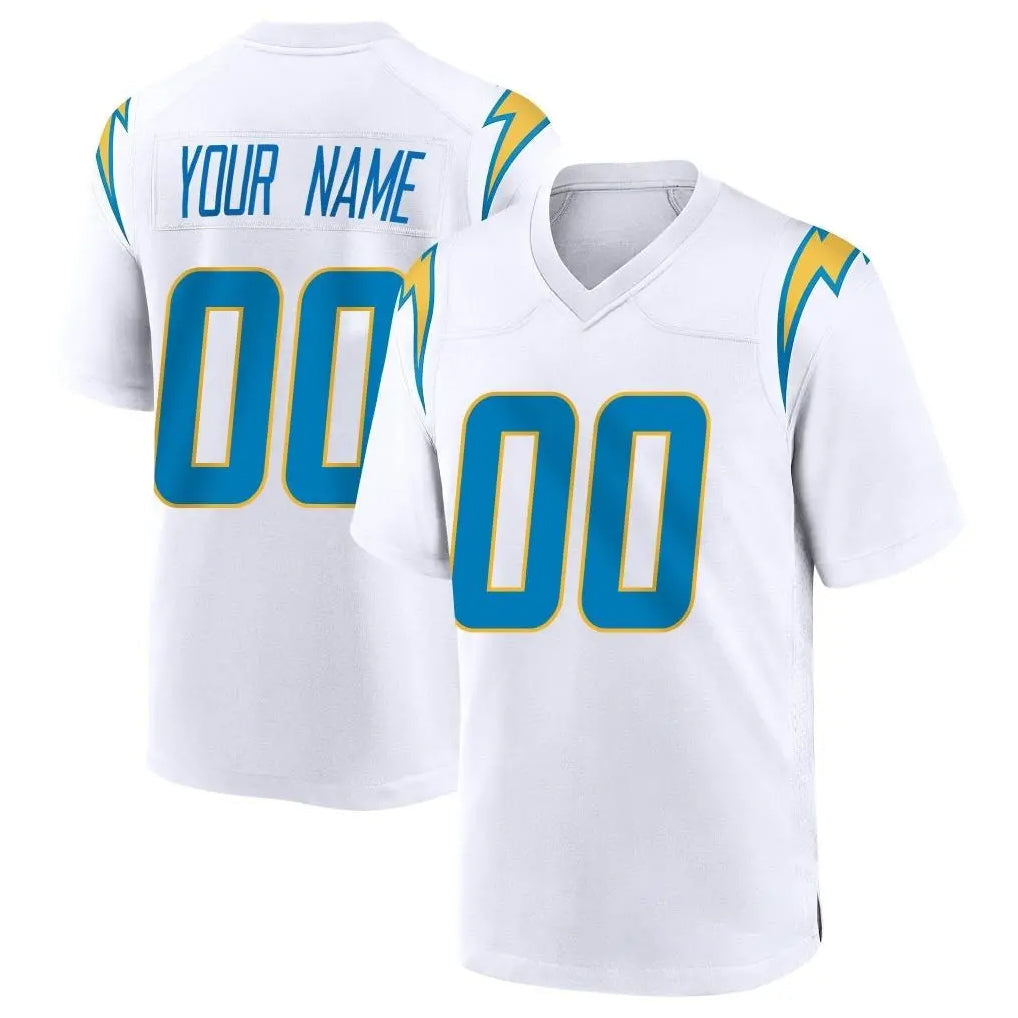 Davalo Custom LA.Chargers White Home Game Any Name & Numbers Stitched Jerseys