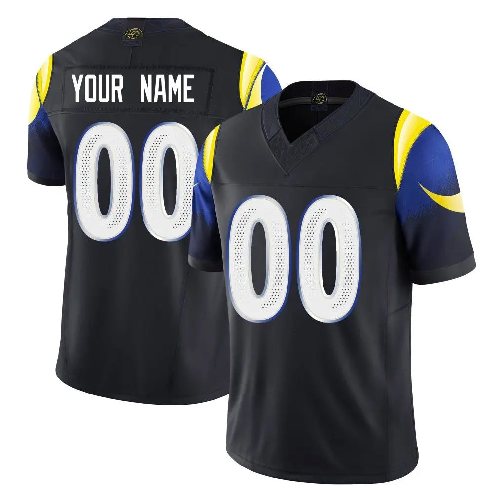 Davalo Custom LA.Rams Black Midnight Rivalries Collection Limited Home Game Any Name & Numbers Stitched Jerseys